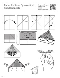 Oozeq Paper Airplane, Symmetrical, from One Rectangle